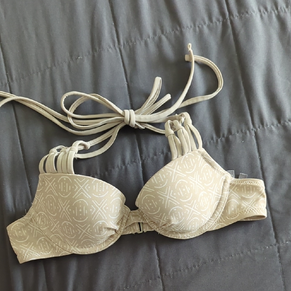 Aerie Cream Patterned Bra